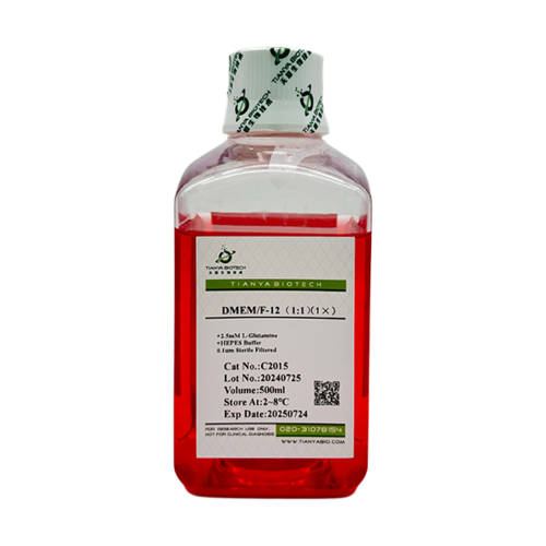 DMEM/F12 细胞培养基，含酚红、L-谷氨酰胺、丙酮酸钠和HEPES